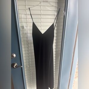 Express Black Velvet Midi Dress